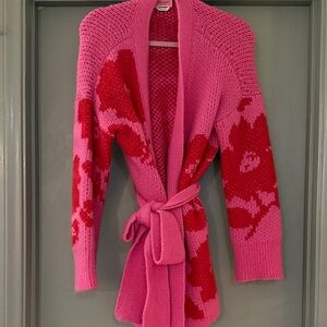 Kate Spade Pink and Red Floral Cardigan